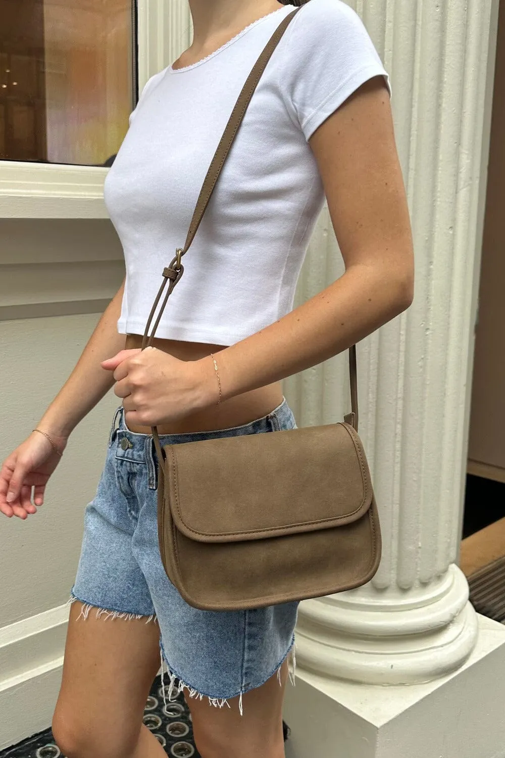 Suede Saddle Bag