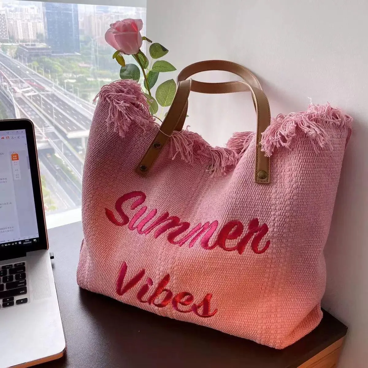 Summer Vibes Canvas Handbag