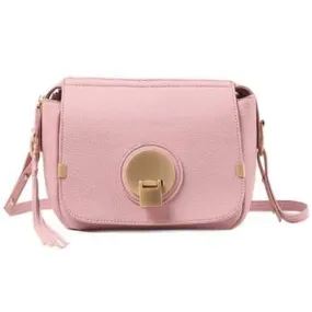 Sweet Hasp and PU Leather Design Shoulder Bag For Women - Pink