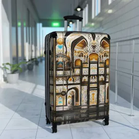 TAJ MAHAL Suitcase Carry-on Suitcase Palace Print Luggage Royal Hard Shell Suitcase in 3 Sizes | D20126