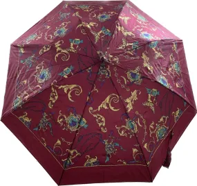 Telescopic Patterned Umbrella (Red)