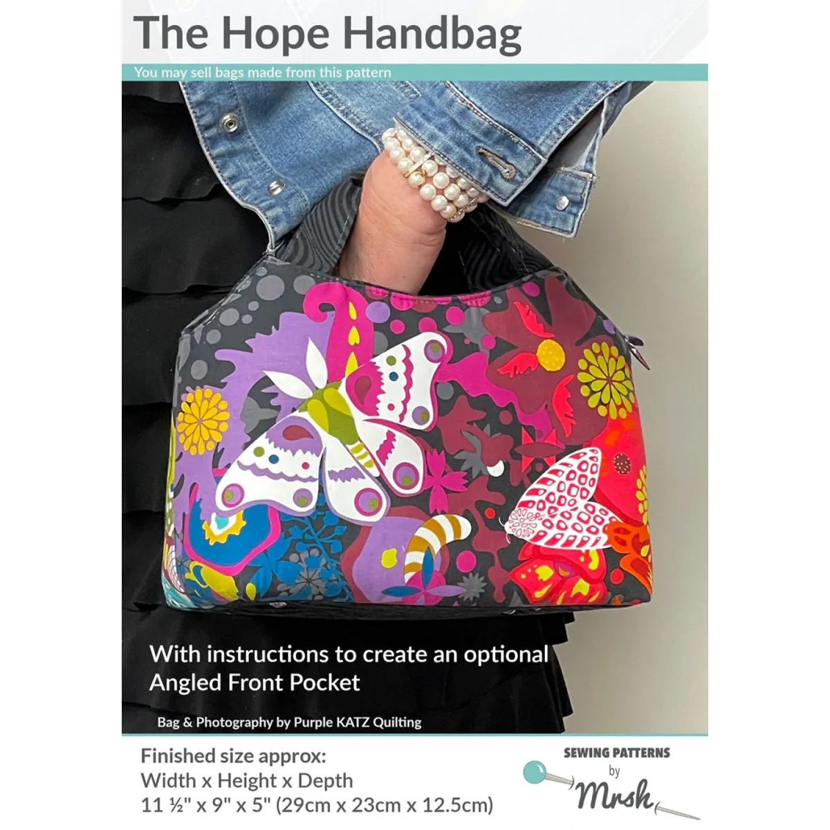 The Hope handbag by Mrs H printed pattern