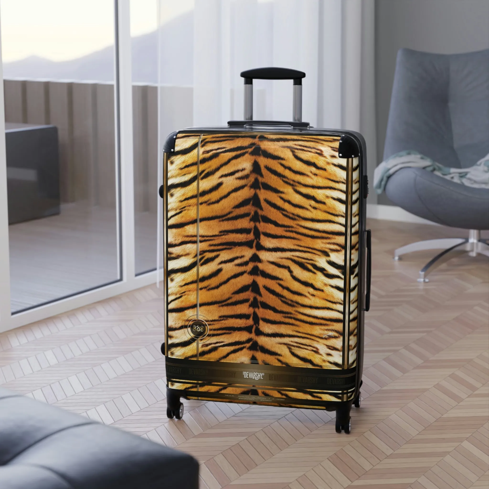 Tiger Print Suitcase Carry-on Suitcase Animal Print Luggage Hard Shell Suitcase in 3 Sizes | 100178