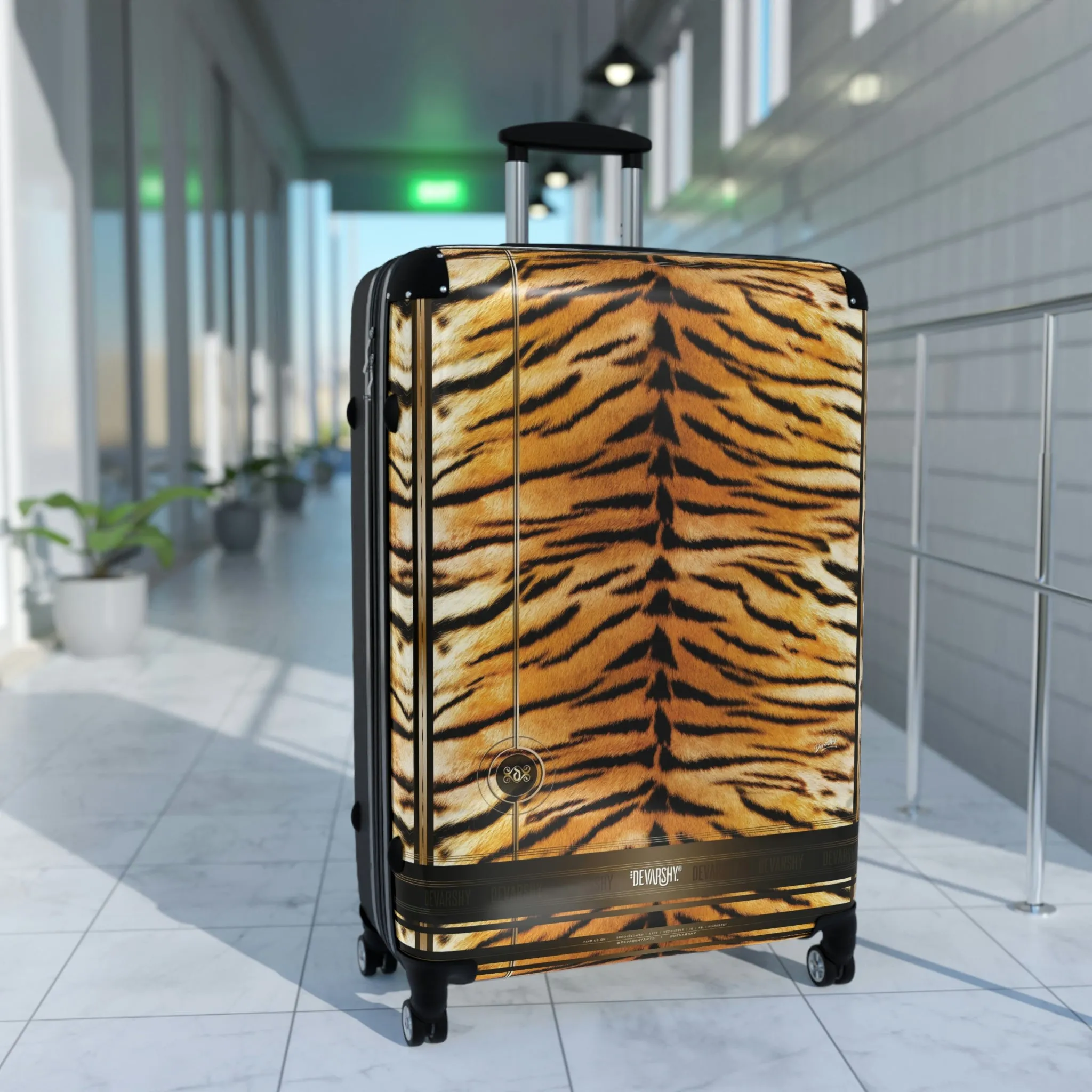 Tiger Print Suitcase Carry-on Suitcase Animal Print Luggage Hard Shell Suitcase in 3 Sizes | 100178