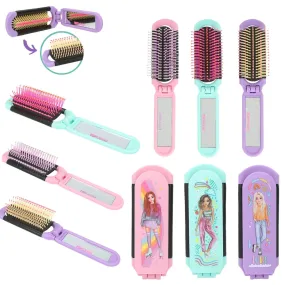 TOPModel  Foldable Hairbrush with Mirror - Choice of 3