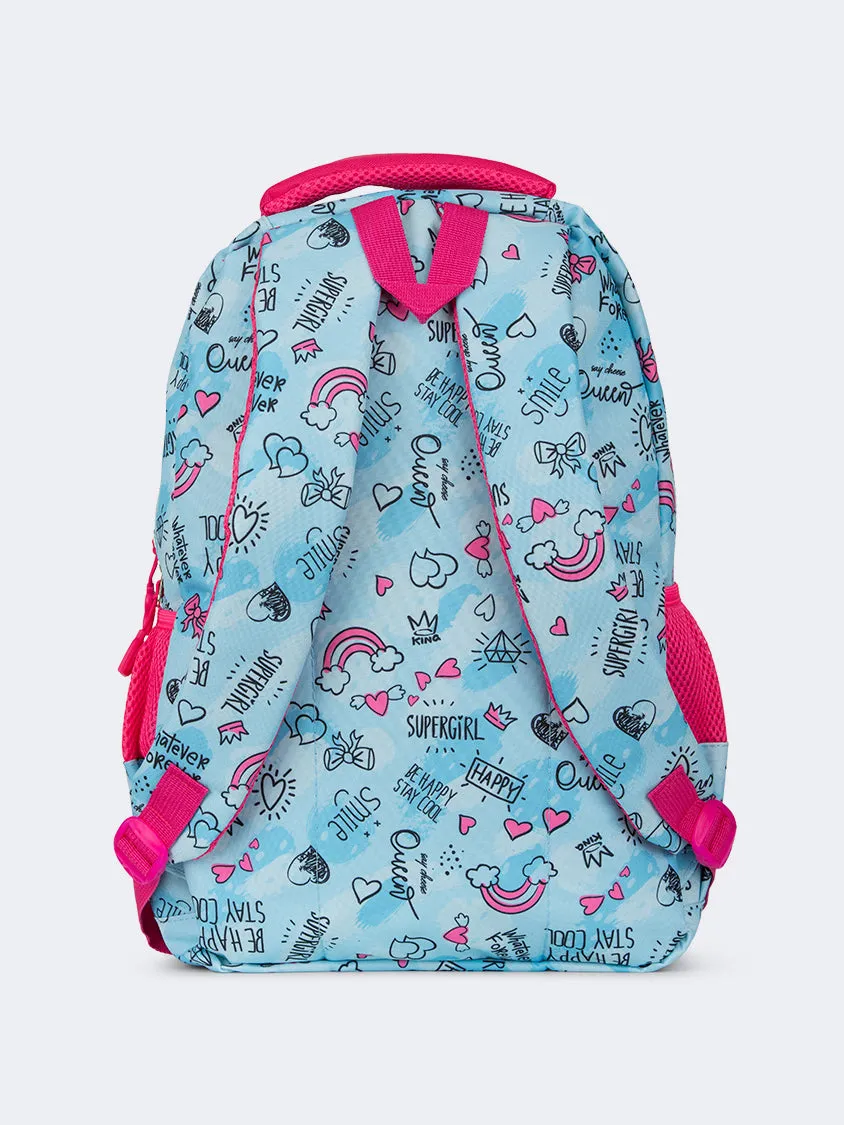 Topten Accessories The Ultimate Sky And Stars School Backpack Unisex Back To School Bag Blue/Pink