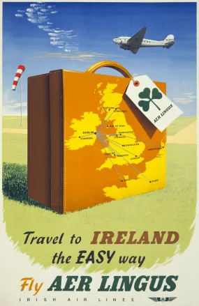 Travel to Ireland the Easy Way Vintage Poster