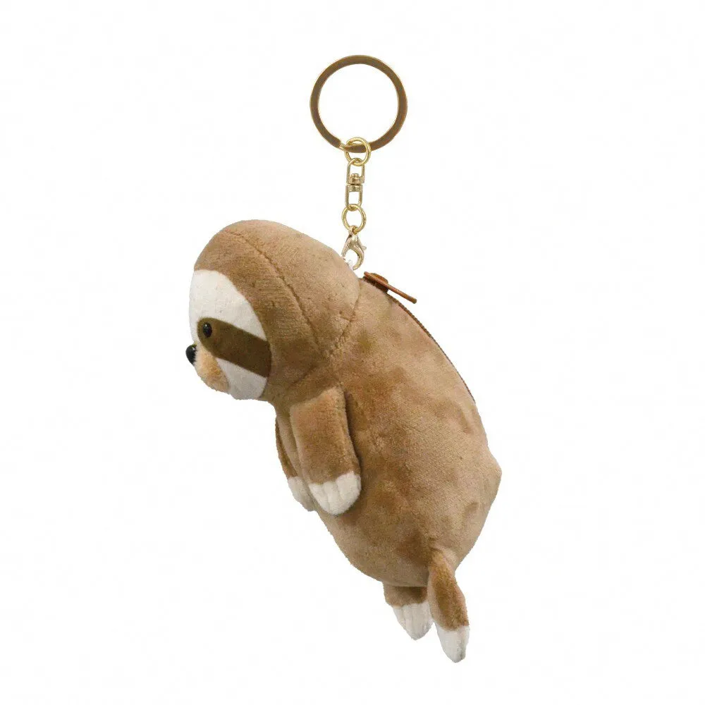 Tsumamikko plush keychain plush toy pendant with hanging ring with zipper key ring cute healing auspicious sheep panda bear sloth