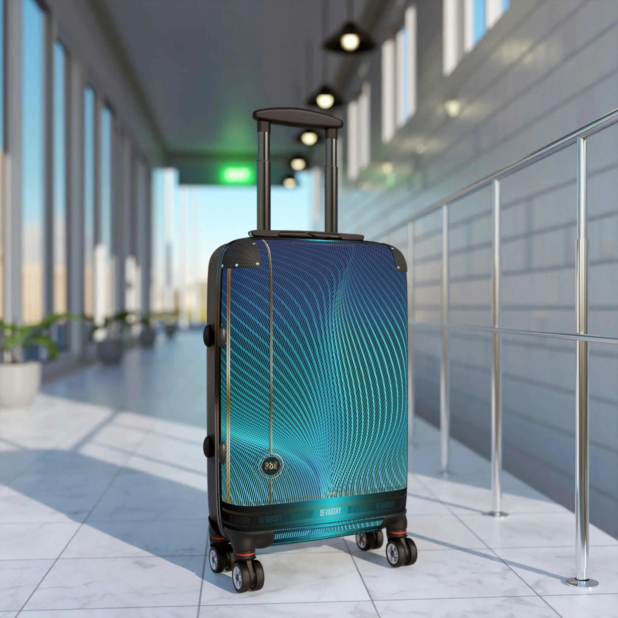 Turquoise Waves Suitcase Carry-on Suitcase Nazca Lines Luggage Hard Shell Suitcase in 3 Sizes | 11371B