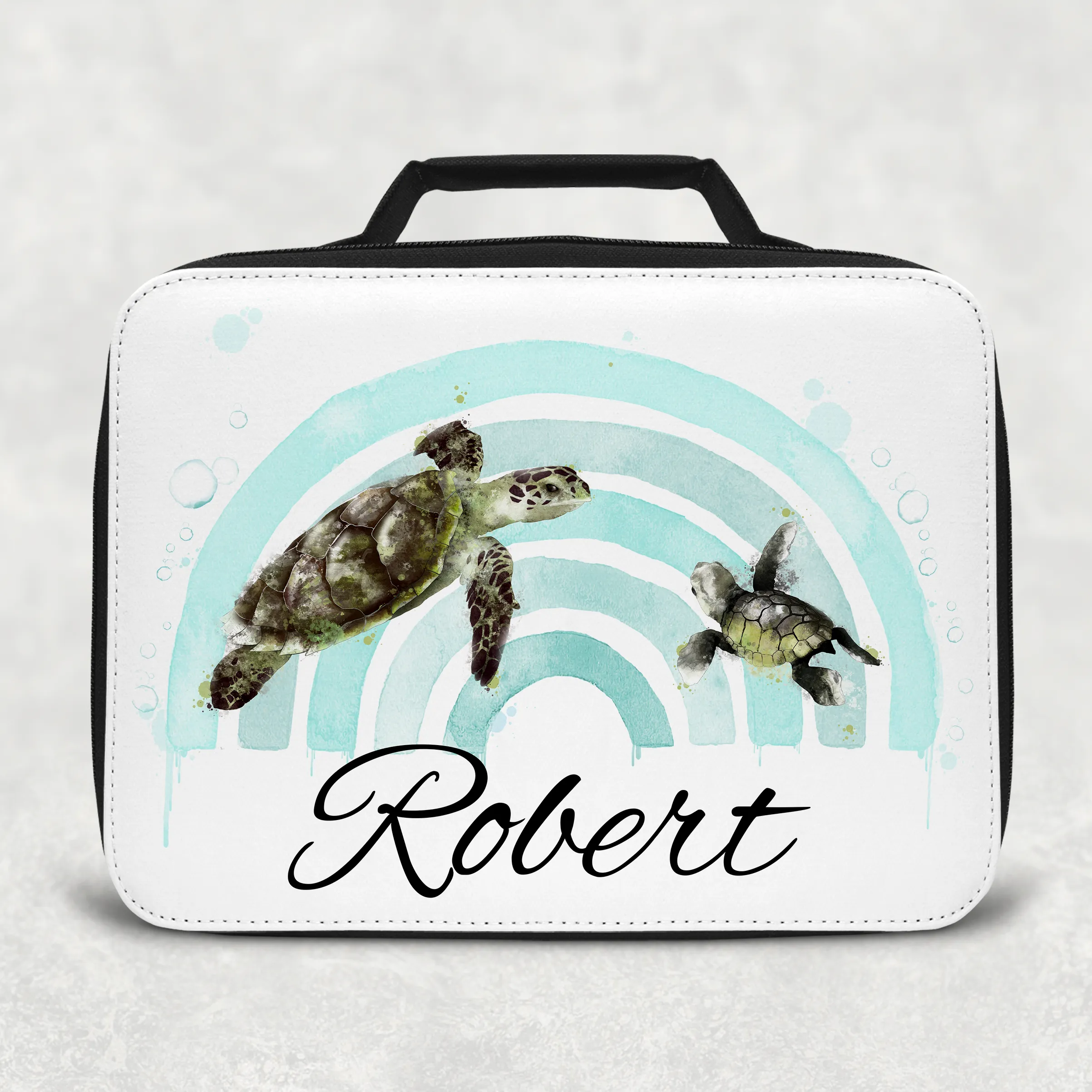 Turtle Rainbow Personalised Insulated Lunch Bag