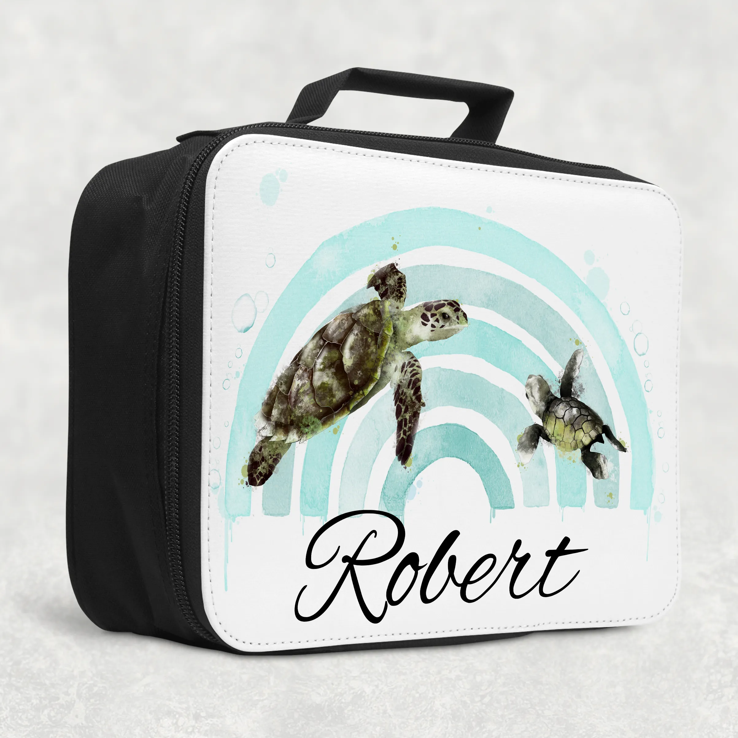 Turtle Rainbow Personalised Insulated Lunch Bag