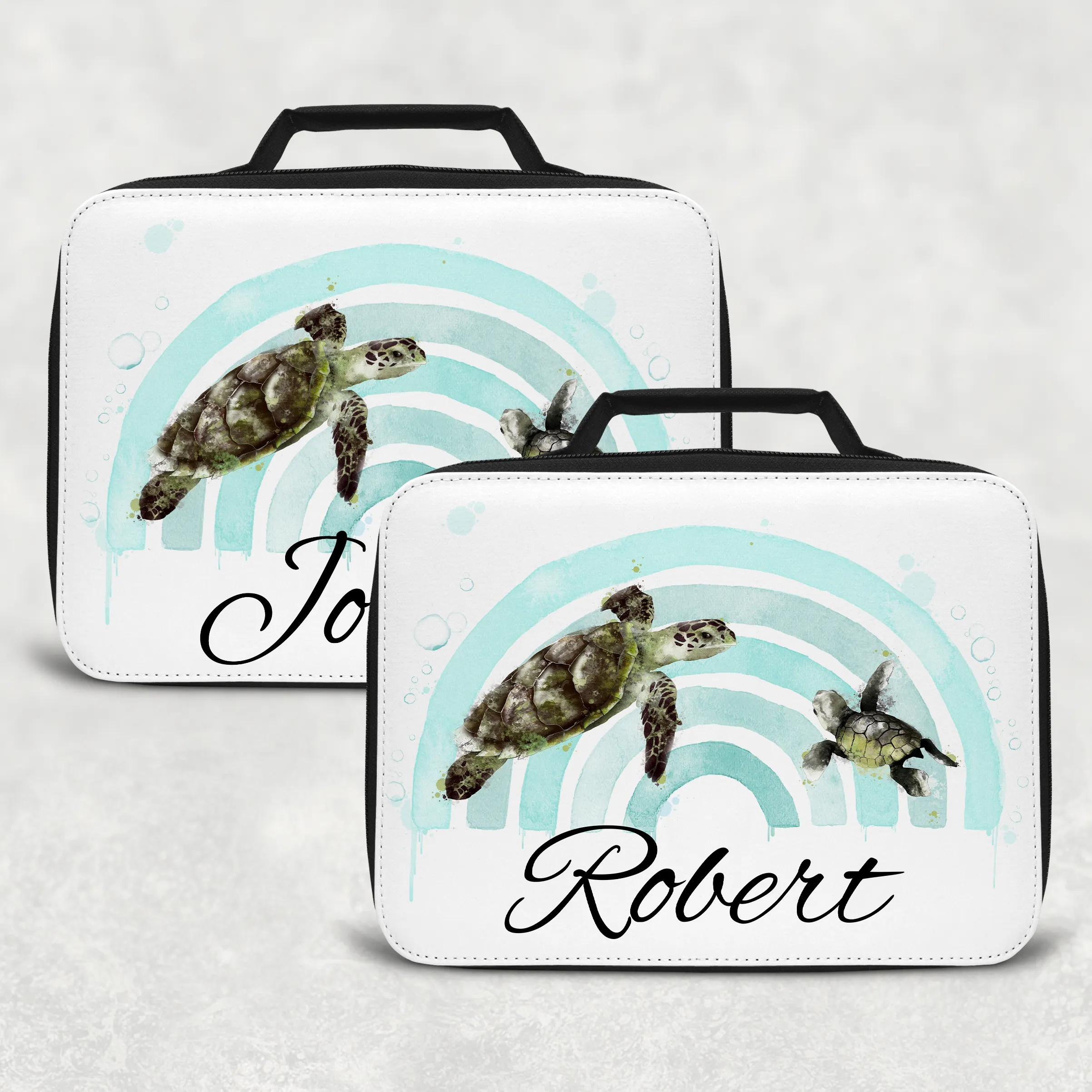 Turtle Rainbow Personalised Insulated Lunch Bag