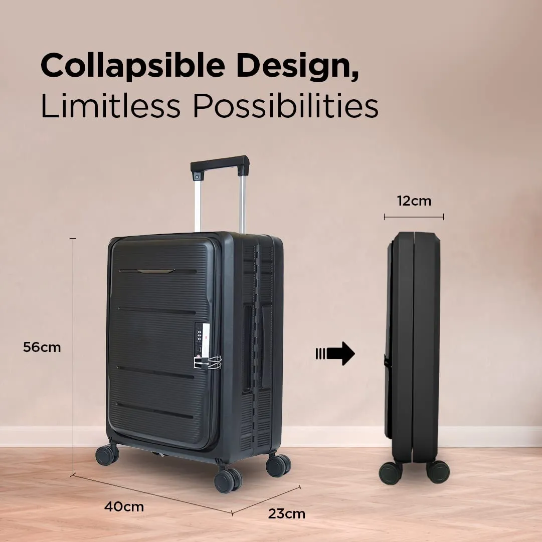 UMAI Collapsible & Foldable Hardcase Cabin Luggage | Suitcase for Travel | Travel Bag for Men & Women | Trolley Bag | TSA Lock | Easy-to-Store - Combo Pack of 20 inch (55 cm) & 24 inch (65 cm)