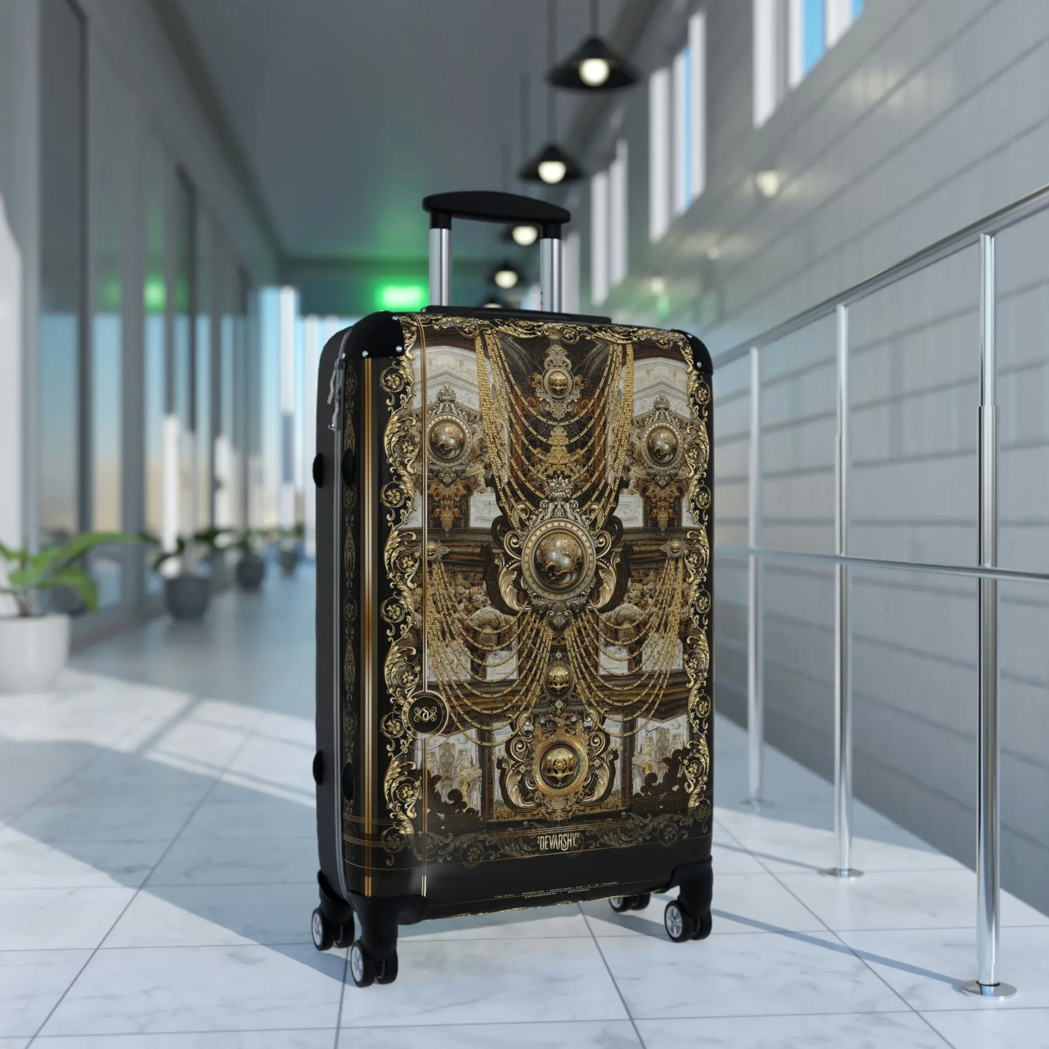 Unchained Harmony Suitcase Carry-on Suitcase Gold Chains Luggage Luxury Hard Shell Suitcase in 3 Sizes | 10090B