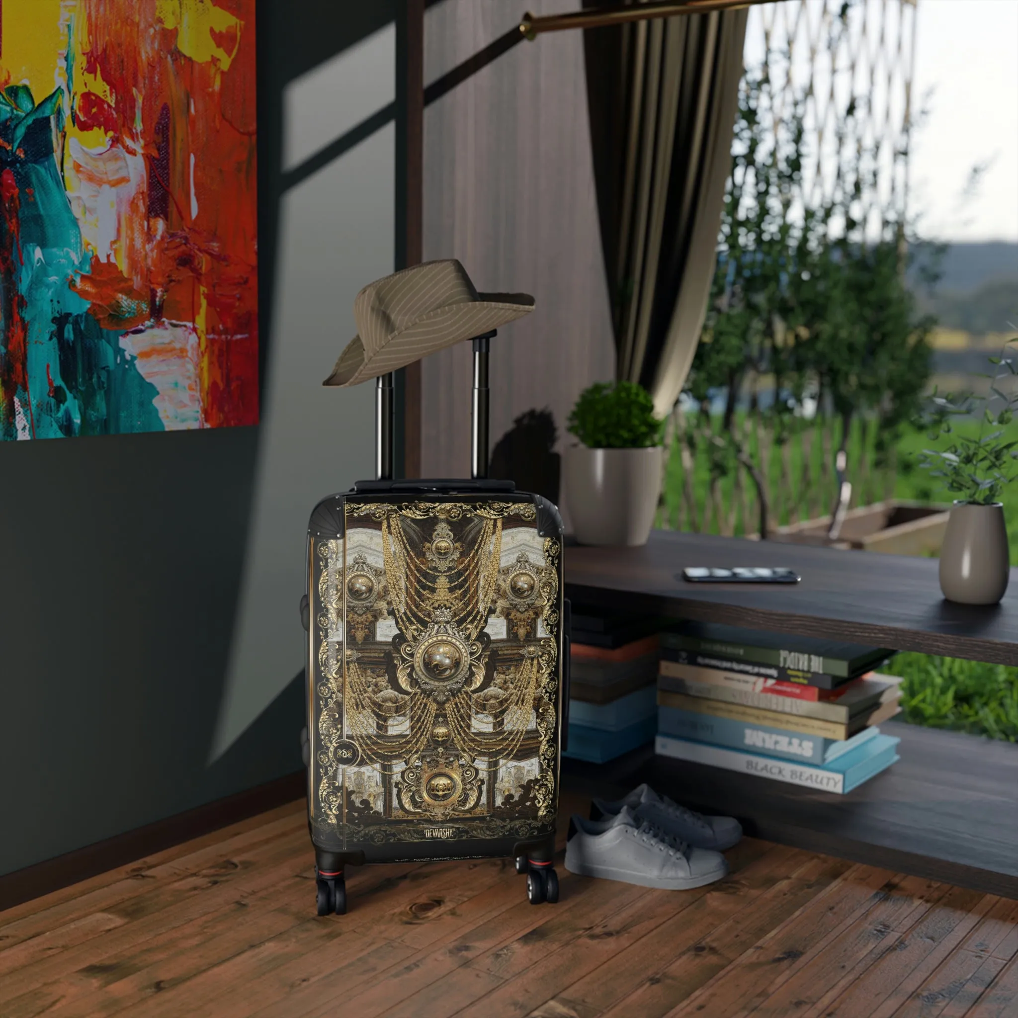 Unchained Harmony Suitcase Carry-on Suitcase Gold Chains Luggage Luxury Hard Shell Suitcase in 3 Sizes | 10090B