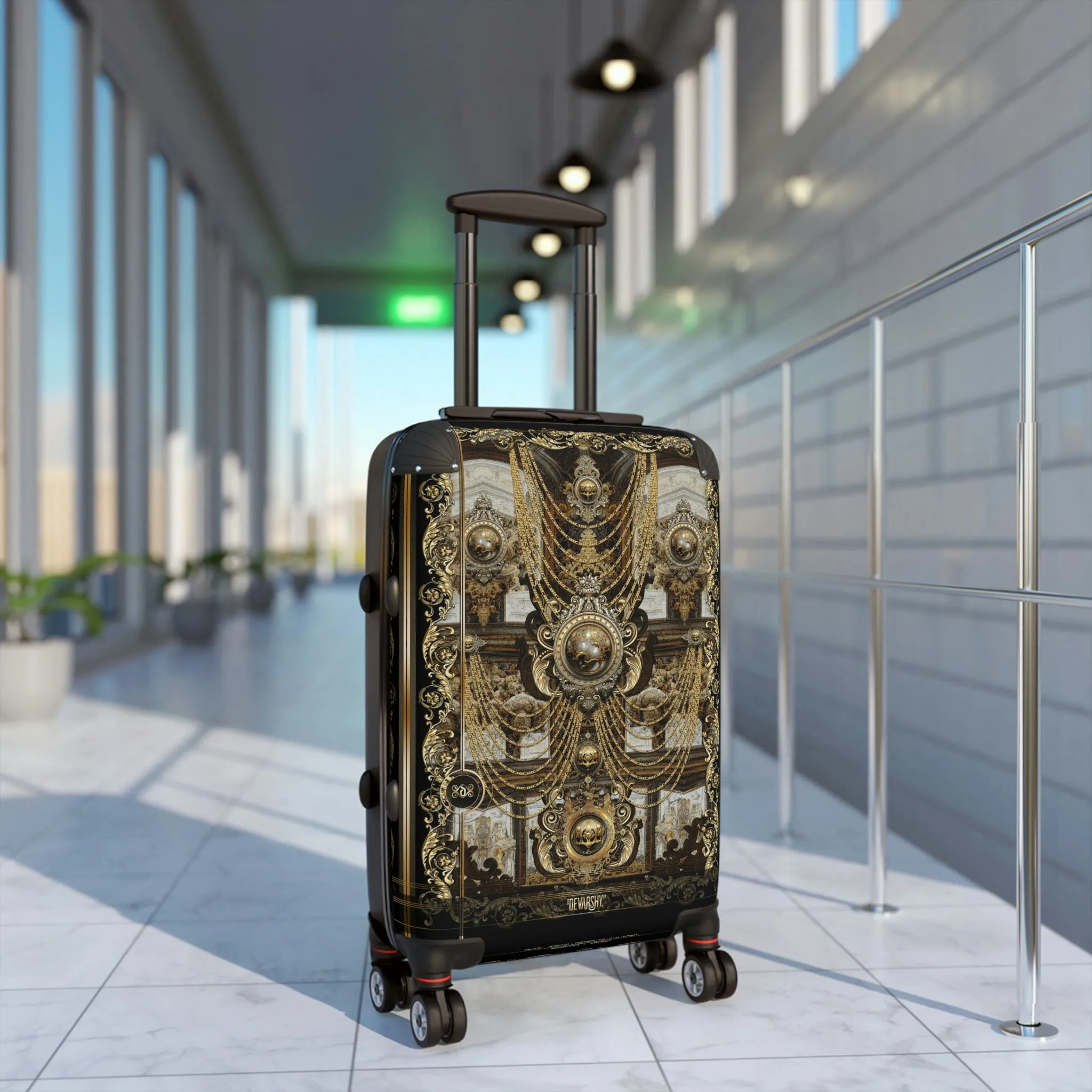 Unchained Harmony Suitcase Carry-on Suitcase Gold Chains Luggage Luxury Hard Shell Suitcase in 3 Sizes | 10090B