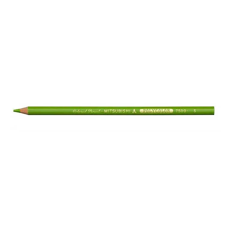 UNI K7500 Soft Sketch Design Basic Colored Pencils Polycolor Monochrome Yellow Green One dozen (12 pcs)