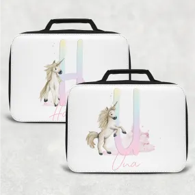 Unicorn Rainbow Alphabet Personalised Insulated Lunch Bag