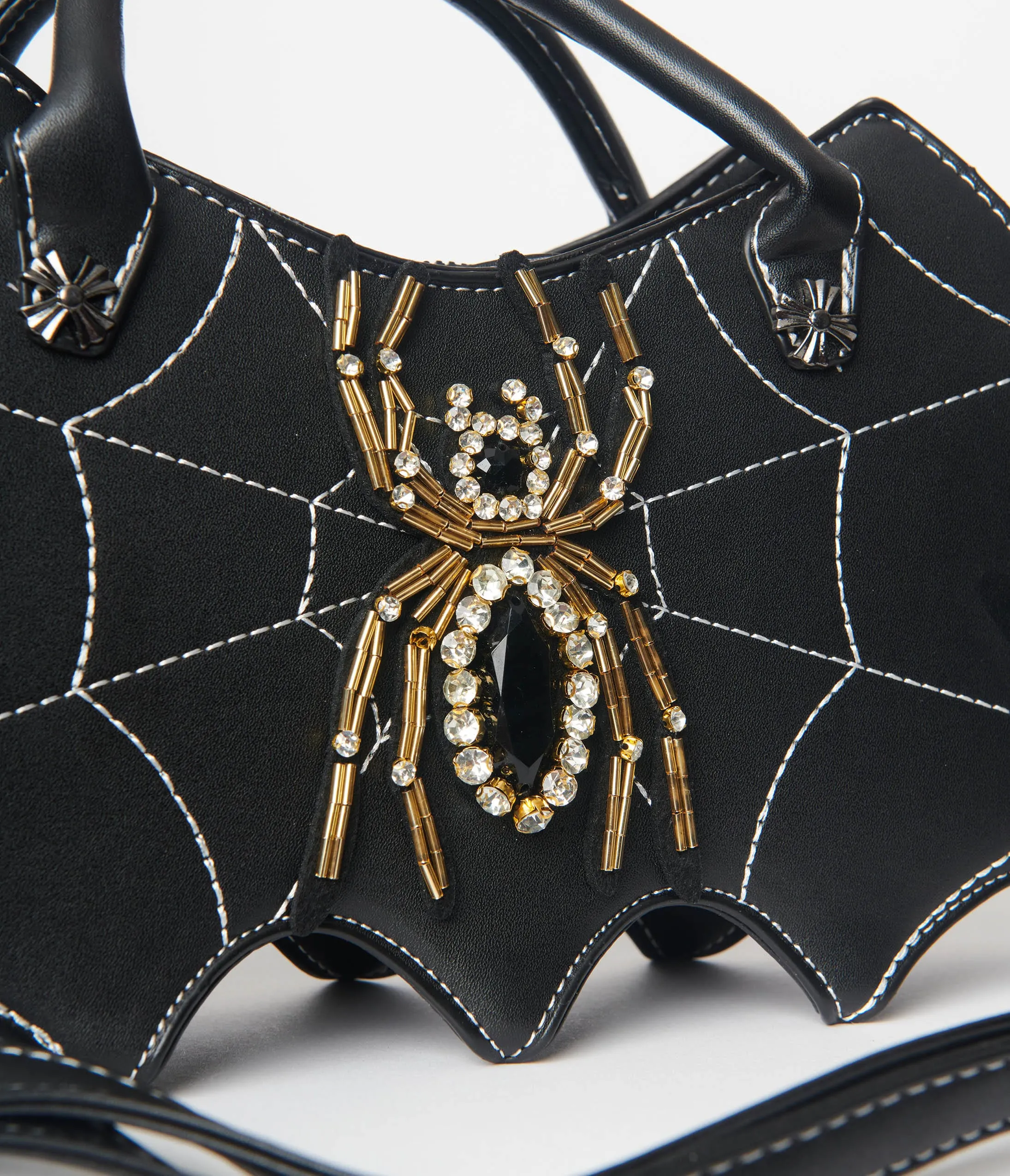 Unique Vintage Black Spiderweb Bat Wing Handbag