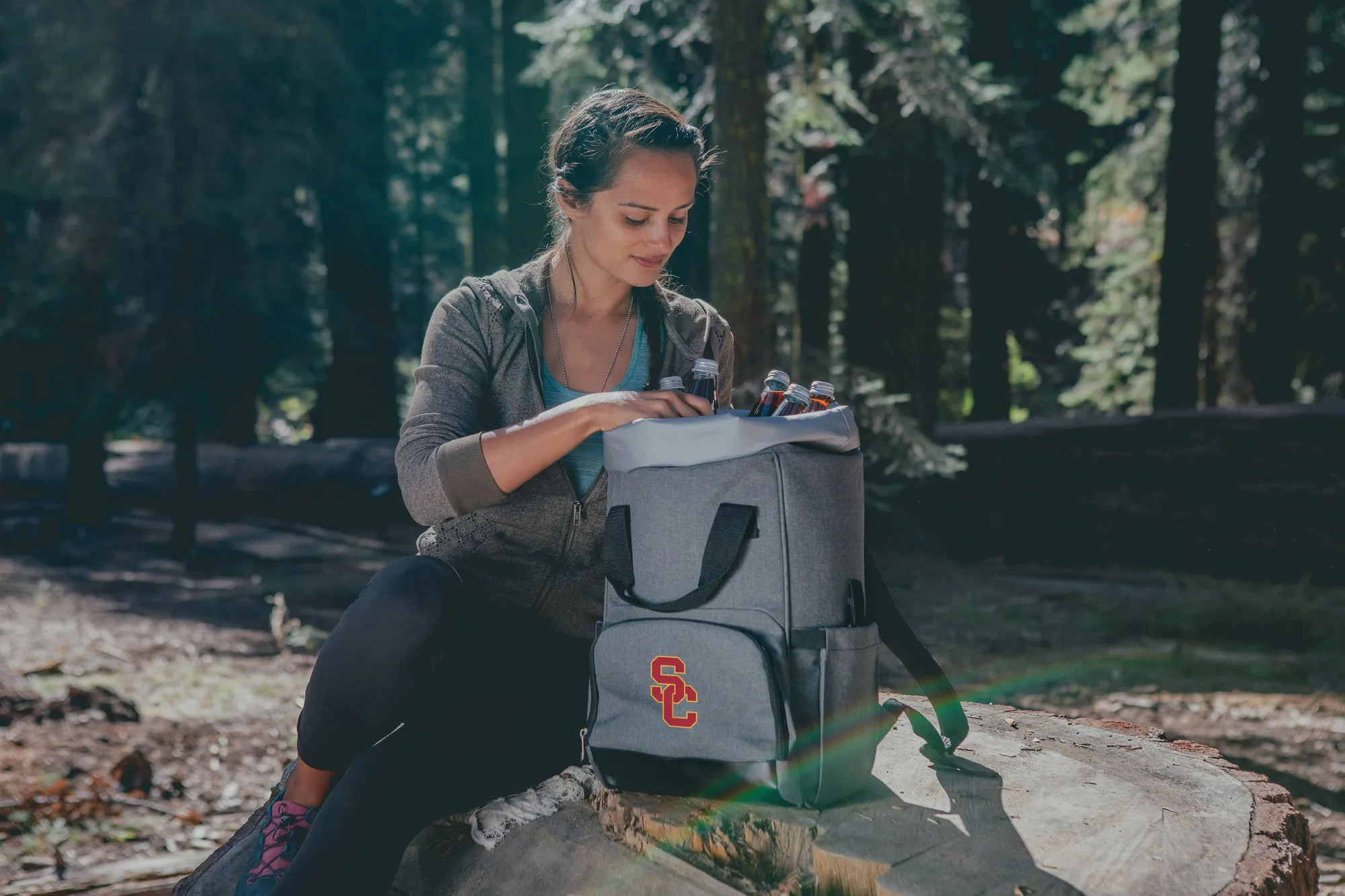 USC Trojans - On The Go Roll-Top Backpack Cooler