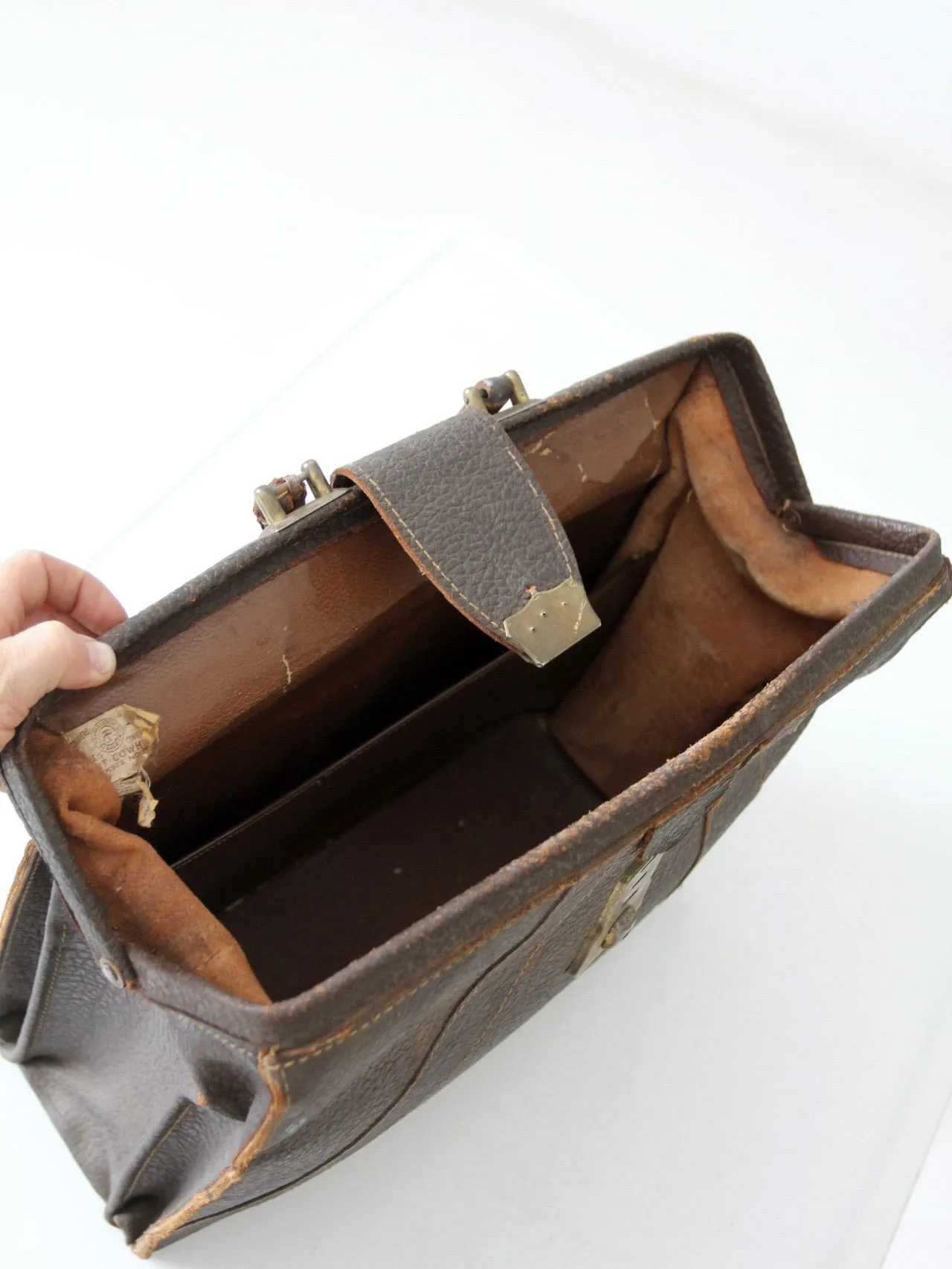 vintage leather briefcase