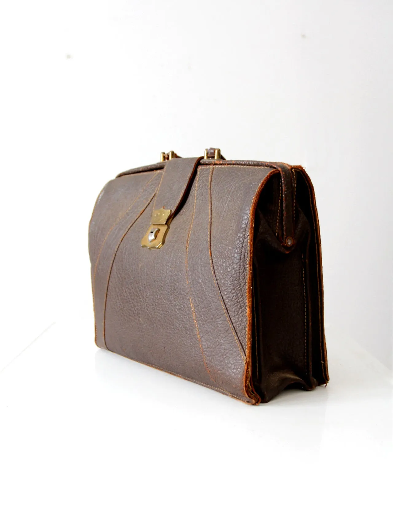 vintage leather briefcase