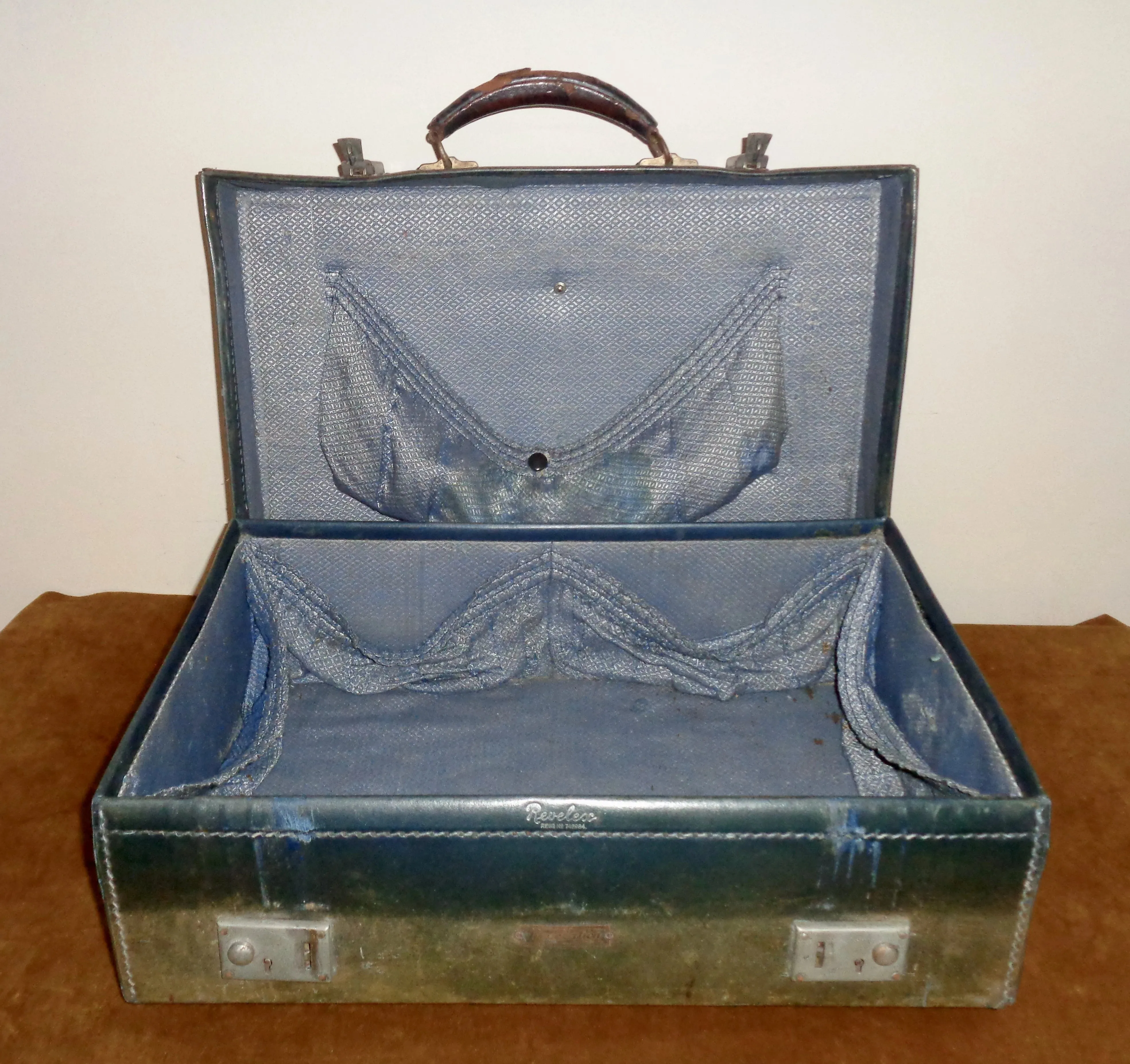 Vintage Revelex Small Revelation Leather And Metal Suitcase