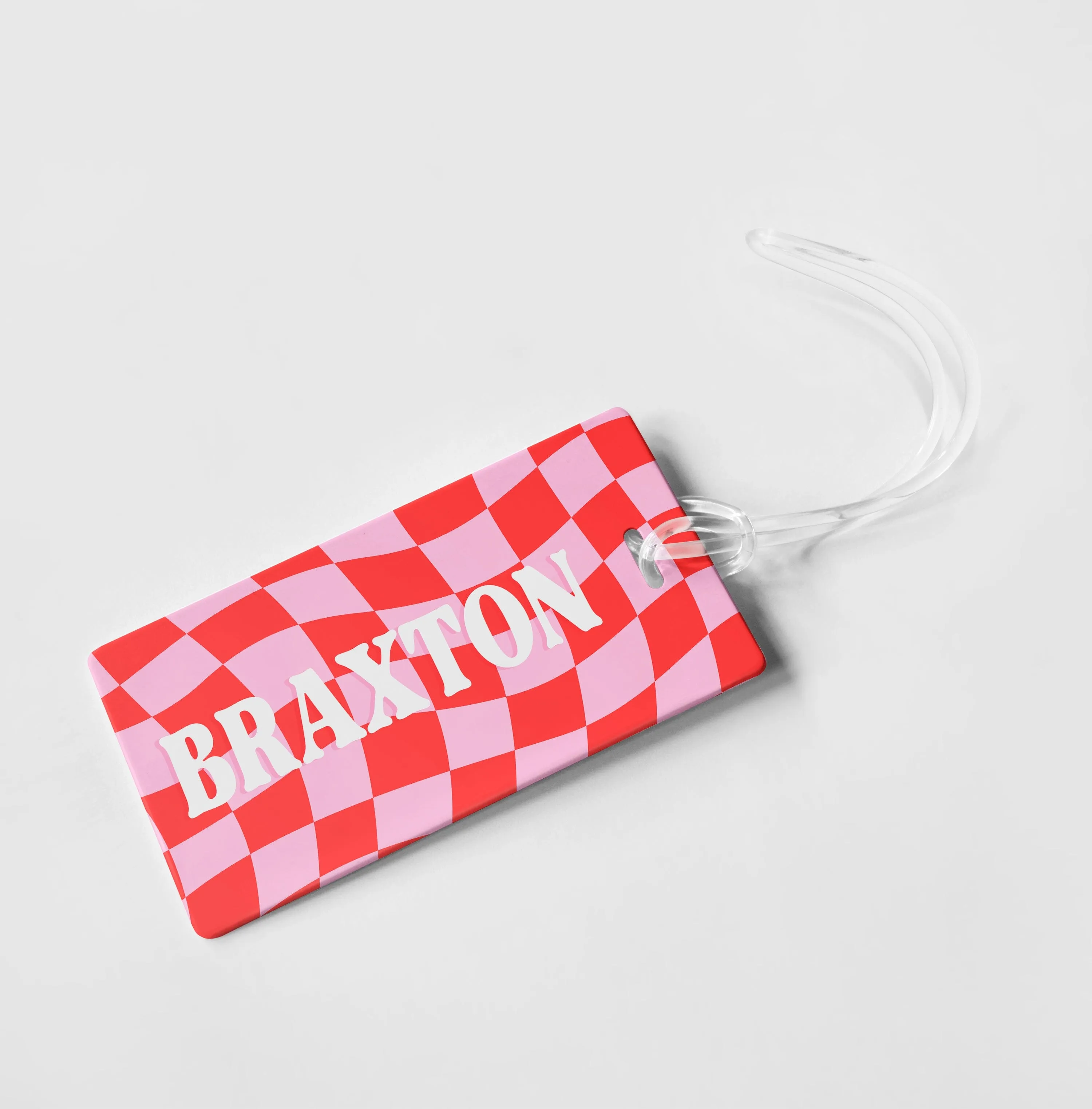 WAVY CHECKERBOARD PERSONALIZED BAG / LUGGAGE TAG