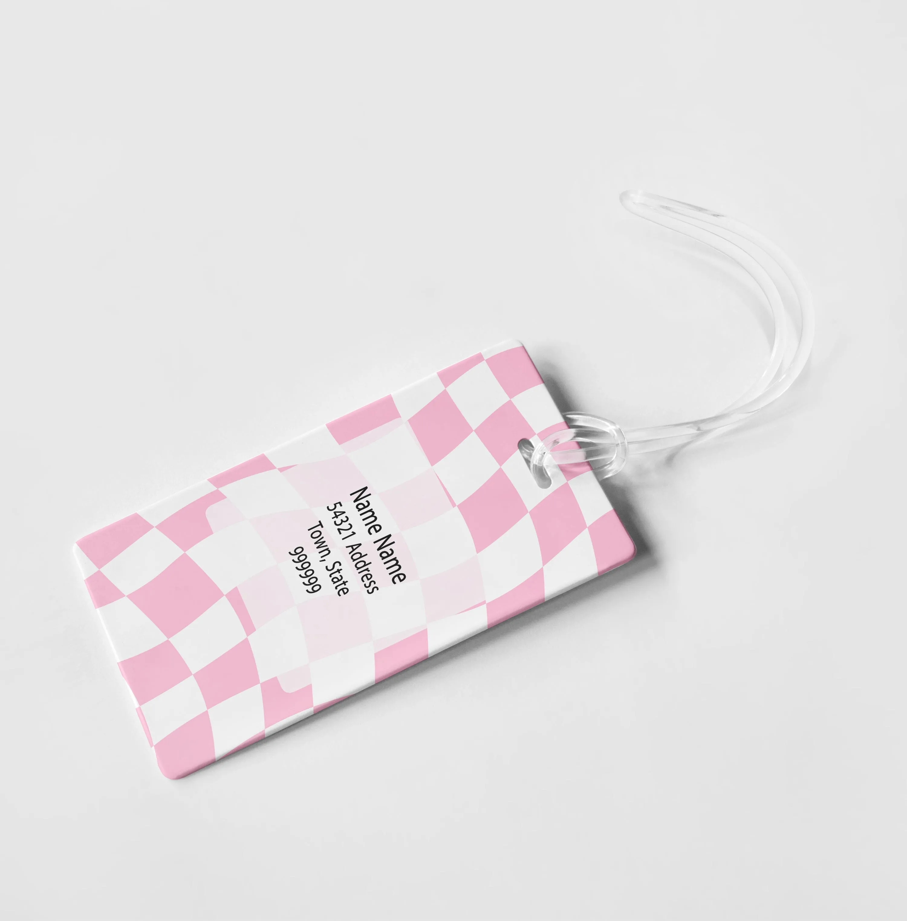 WAVY CHECKERBOARD PERSONALIZED BAG / LUGGAGE TAG