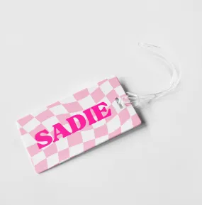 WAVY CHECKERBOARD PERSONALIZED BAG / LUGGAGE TAG