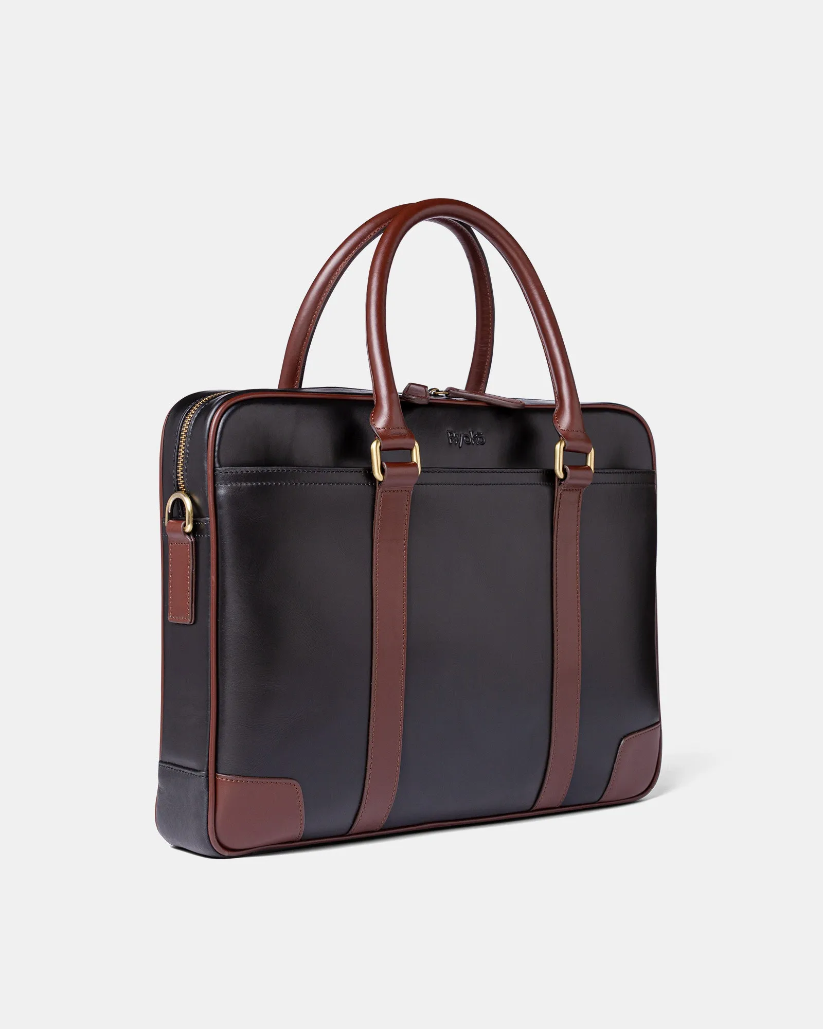 Wellington Work Briefcase | Black & Brown