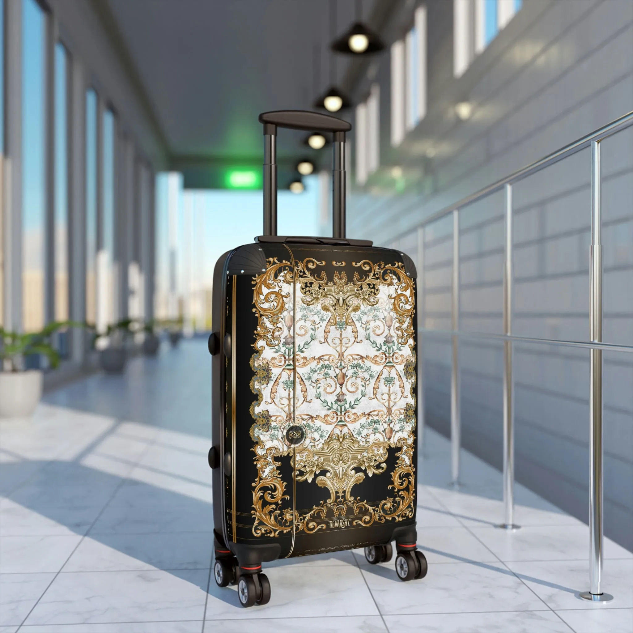 White Baroque Suitcase Carry-on Suitcase Decorative Travel Luggage Hard Shell Suitcase in 3 Sizes | 1005A