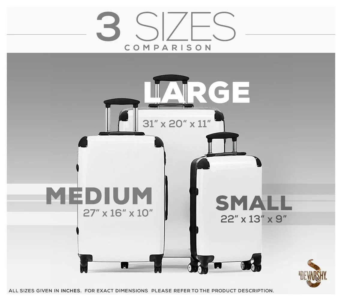 White Baroque Suitcase Carry-on Suitcase Decorative Travel Luggage Hard Shell Suitcase in 3 Sizes | 1005A