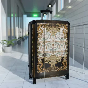 White Baroque Suitcase Carry-on Suitcase Decorative Travel Luggage Hard Shell Suitcase in 3 Sizes | 1005A