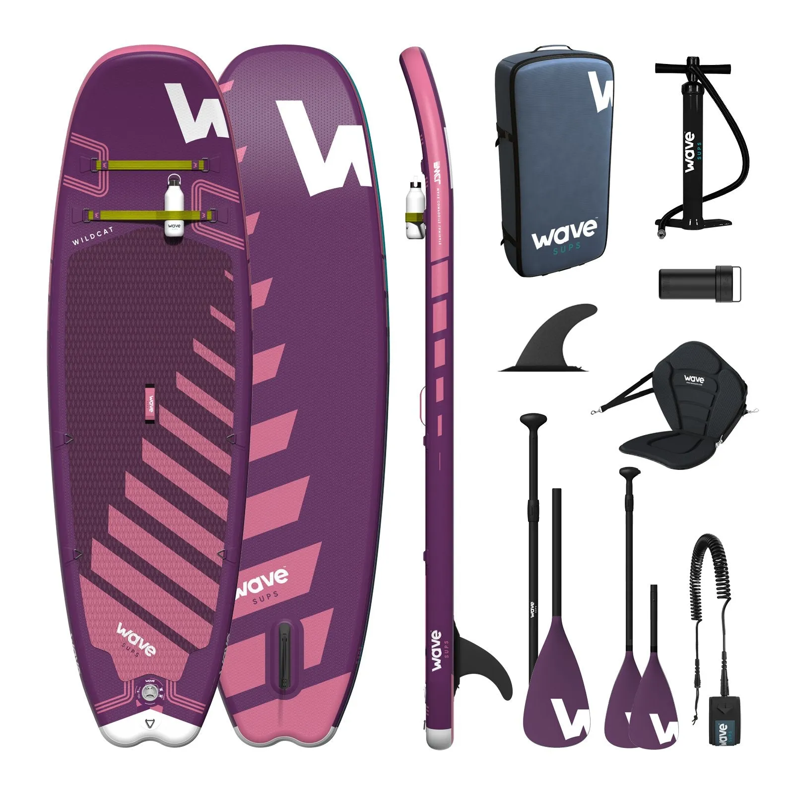 Wildcat SUP & Kayak | Inflatable Stand-Up Paddleboard | Kids SUP Package | 8.6ft | Purple