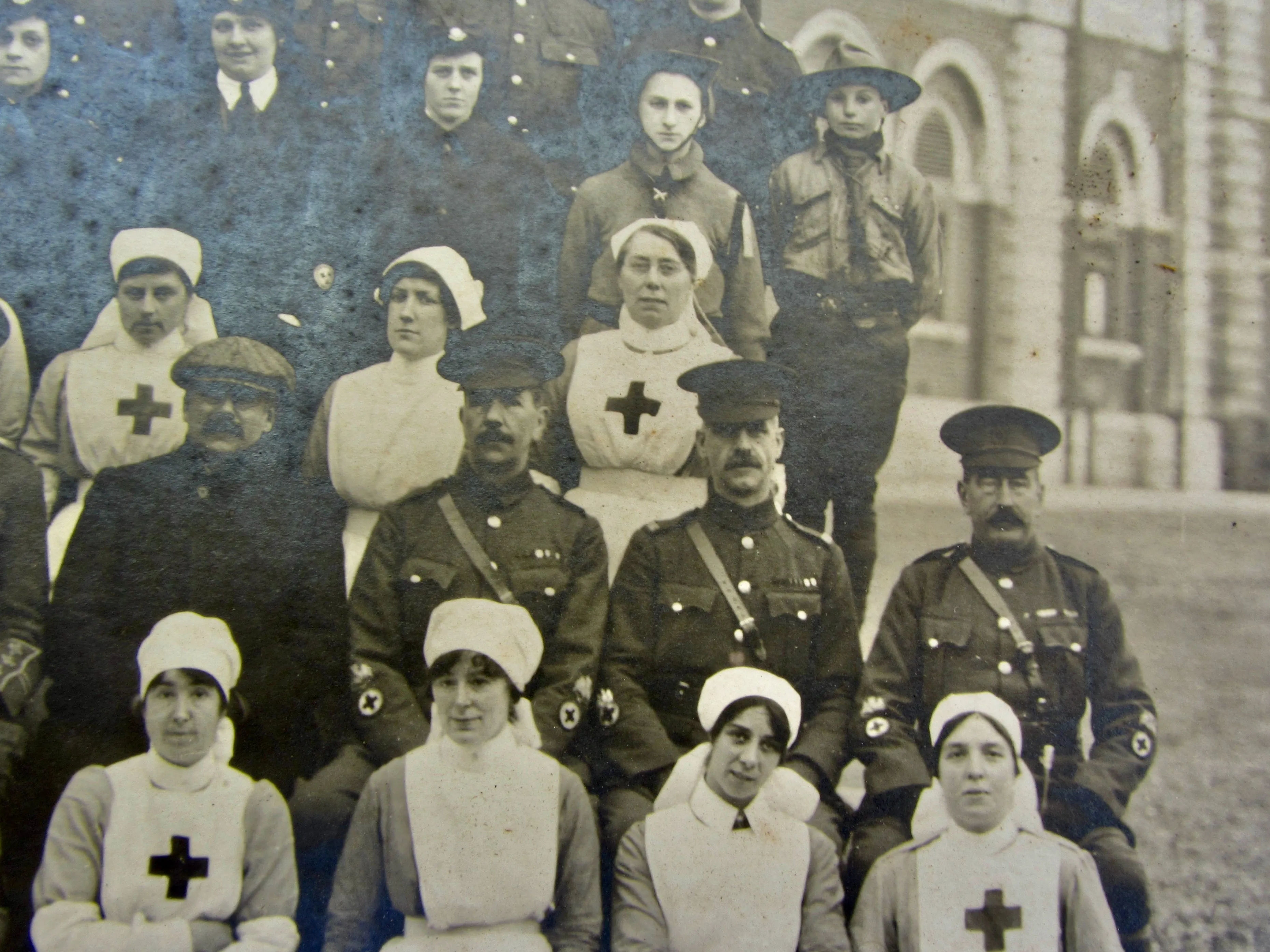 WW1 Panoramic Monochrome Photograph Of Staff At The Royal Victoria Hospital Netley