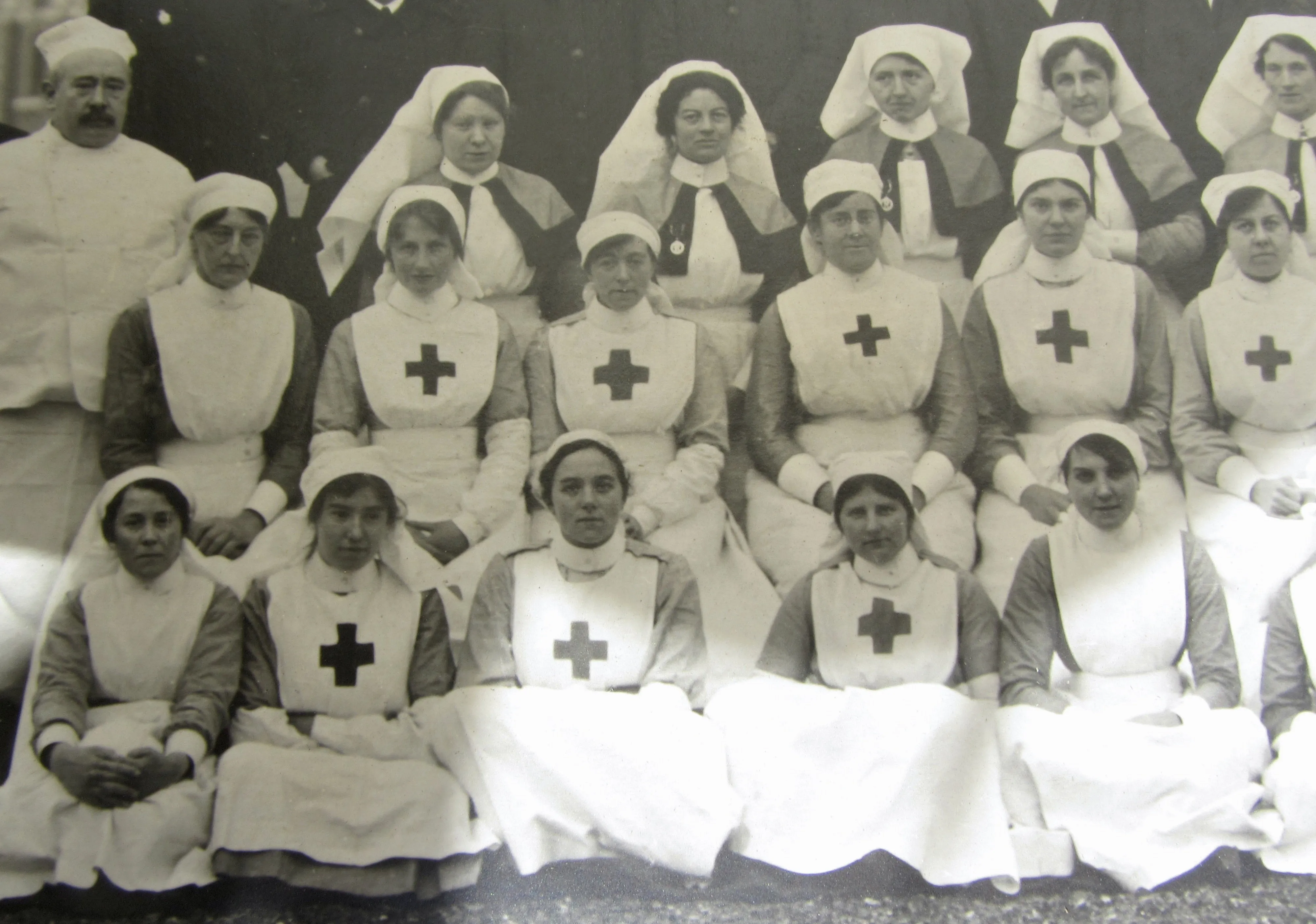 WW1 Panoramic Monochrome Photograph Of Staff At The Royal Victoria Hospital Netley