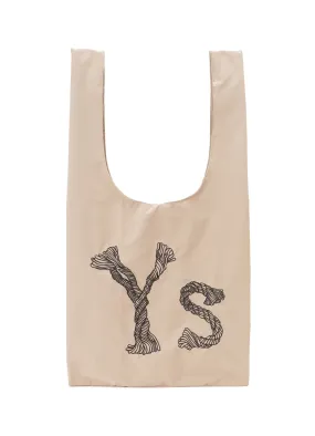 Y's EMBROIDERY TAFFETA PACKABLE TOTE BAG